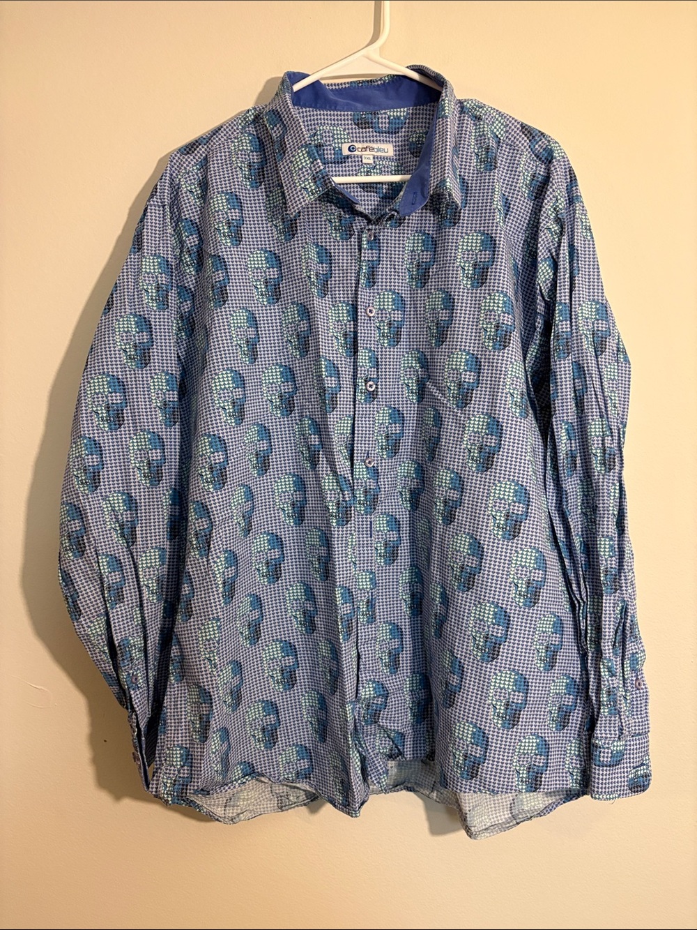 Cafe Bleu  Patterned Long-Sleeve Men's Shirt 3xl